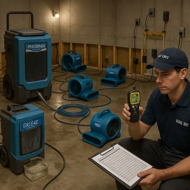 Structural Drying and Dehumidification process in Horatio, AR
